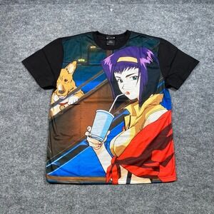 Dumbgood Cowboy Bebop Faye Valentine Ein Graphic Tee Mens Small Black Shirt